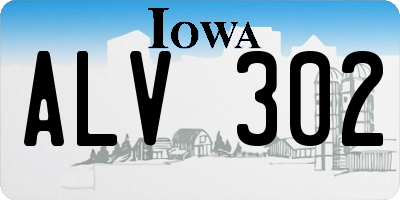 IA license plate ALV302