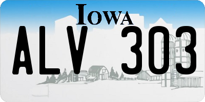 IA license plate ALV303