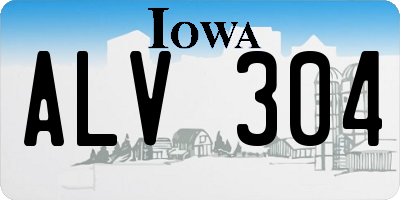 IA license plate ALV304