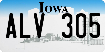 IA license plate ALV305