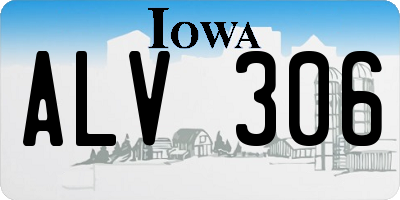 IA license plate ALV306