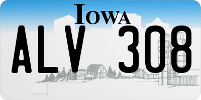 IA license plate ALV308