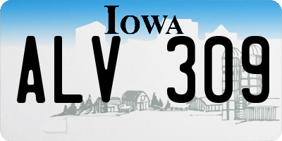 IA license plate ALV309