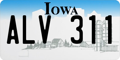 IA license plate ALV311