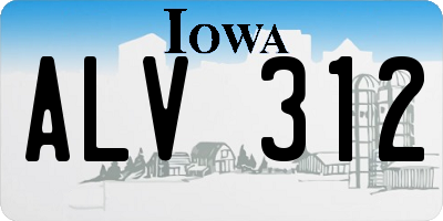 IA license plate ALV312