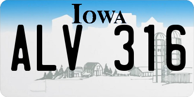 IA license plate ALV316