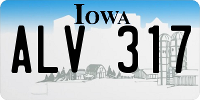 IA license plate ALV317