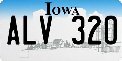 IA license plate ALV320