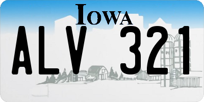 IA license plate ALV321