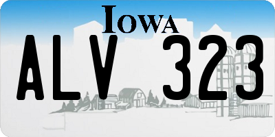 IA license plate ALV323