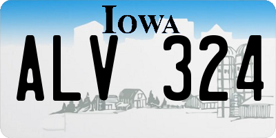 IA license plate ALV324
