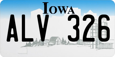 IA license plate ALV326