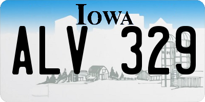 IA license plate ALV329