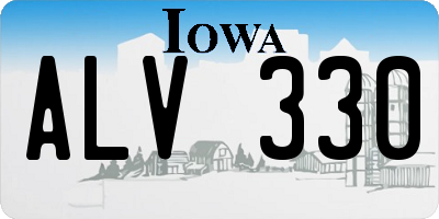 IA license plate ALV330