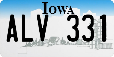 IA license plate ALV331