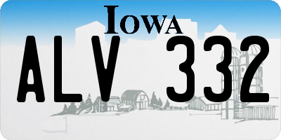 IA license plate ALV332