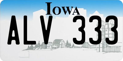 IA license plate ALV333