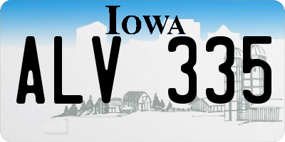 IA license plate ALV335