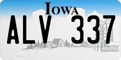 IA license plate ALV337