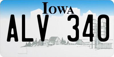 IA license plate ALV340
