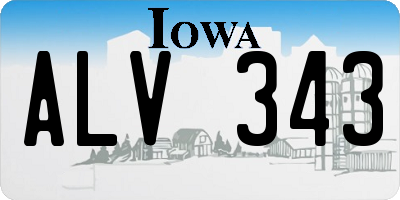 IA license plate ALV343