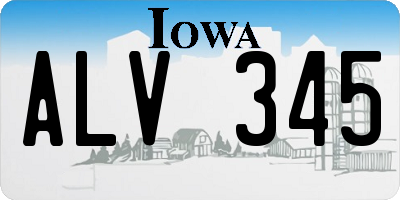 IA license plate ALV345