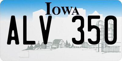 IA license plate ALV350