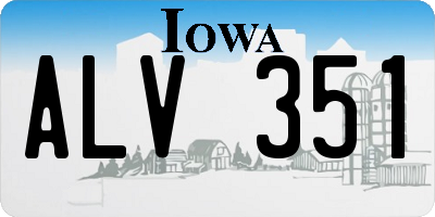 IA license plate ALV351