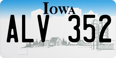 IA license plate ALV352