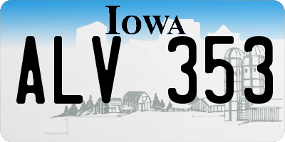 IA license plate ALV353