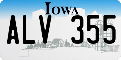 IA license plate ALV355