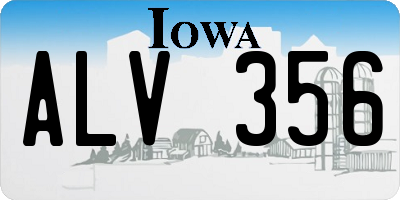 IA license plate ALV356