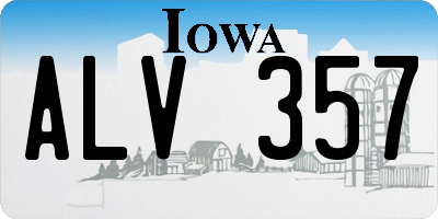 IA license plate ALV357