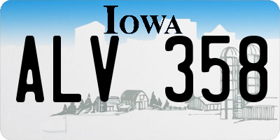 IA license plate ALV358