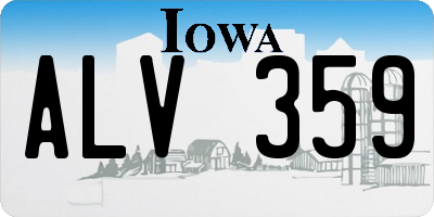 IA license plate ALV359