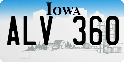 IA license plate ALV360