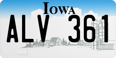IA license plate ALV361