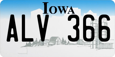 IA license plate ALV366