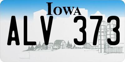 IA license plate ALV373