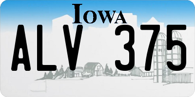 IA license plate ALV375
