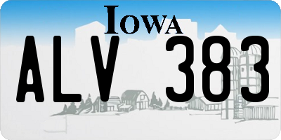 IA license plate ALV383
