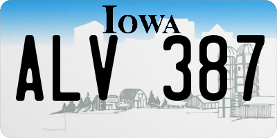 IA license plate ALV387