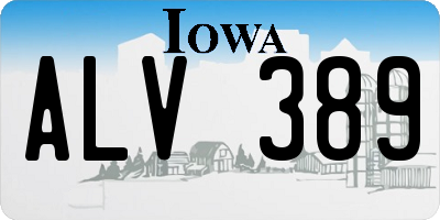 IA license plate ALV389