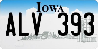 IA license plate ALV393
