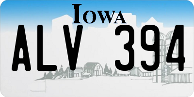 IA license plate ALV394