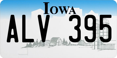 IA license plate ALV395