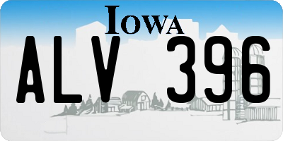 IA license plate ALV396