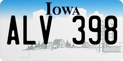 IA license plate ALV398