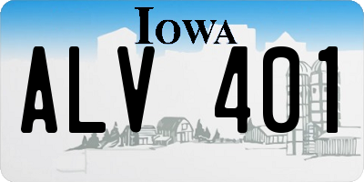 IA license plate ALV401