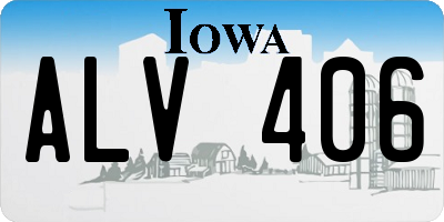 IA license plate ALV406